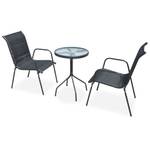 Bistro-Set-k357 ( 3-tlg ) Schwarz - Massivholz