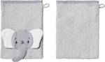 Kinder-Waschhandschuh 2er-Pack 161367 Silber - Weiß - Textil - 15 x 1 x 21 cm