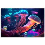 Canvas Leinwandbild Neon-Seequalle 120 x 80 cm