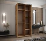 Armoire Lux 2 Imitation chêne - Argenté - Largeur : 100 cm