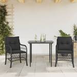 Bistro-Set-k452 ( 3-tlg ) Schwarz - Massivholz