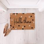 Tapis coco « Hello there » Noir - Marron - Blanc - Fibres naturelles - Matière plastique - 60 x 2 x 40 cm