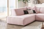 Ecksofa SAMU Sofa Cord Pink - Ecke davorstehend links