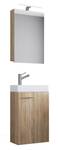 Meubles de salle de bains Set Slito Avec éclairage intégré - Marron - Imitation chêne