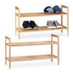 2 x Schuhregal stapelbar Walnuss Braun - Holzwerkstoff - 69 x 41 x 27 cm