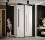 ARMOIRE À PORTES COULISSANTES DAVOS 8 Blanc - Largeur : 130 cm