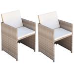 Gartenstuhl Beige - Metall - Rattan - 56 x 85 x 52 cm