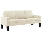 3-Sitzer-Sofa Creme Kunstleder Cremeweiß