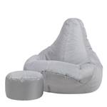 Recliner Gaming Sitzsack + Hocker Hellgrau