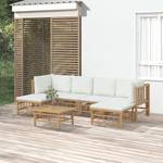 Salon de jardin 3028492-15 (lot de 7) Blanc - Bambou - 69 x 65 x 69 cm