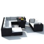 Garten-Lounge-Set (10-teilig) 296260 Schwarz - Kunststoff - Polyrattan - 66 x 70 x 108 cm