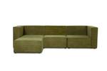 Sofa Chaiselongue HARPER Grün - Massivholz - 100 x 65 x 280 cm