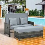 Rattan-Liege-Set 862-012GY Grau - Polyrattan - 72 x 96 x 130 cm