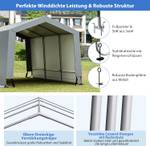 490 x 290 x 245 cm Garagenzelt Carport Grau - Metall - 490 x 245 x 290 cm