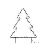 Gartenstecker mit LED Weihnachtsbaum Schwarz - Weiß - Metall - 1 x 100 x 72 cm
