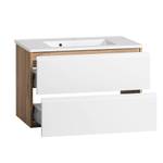 Waschplatz Set VASTO-WHITE (2-tlg.) Braun - Holzwerkstoff - 80 x 200 x 47 cm