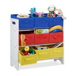 Kinderregal mit Boxen Blau - Rot - Gelb - Holzwerkstoff - Metall - Kunststoff - 64 x 62 x 28 cm