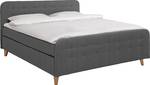 Nordic Box Boxspringbett TBO Dunkelgrau - Breite: 142 cm - H3