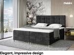 Boxspringbett Dico Schwarz - Breite: 160 cm - H3