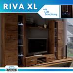 RIVAY XL Wohnwand 300 cm Lefkas mit LED Dunkelbraun