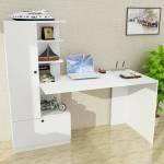 Bureau Dfrabott Blanc - Bois manufacturé - 62 x 140 x 150 cm