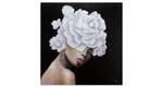 Acrylbild handgemalt Königin der Rosen Schwarz - Weiß - Massivholz - Textil - 80 x 80 x 4 cm
