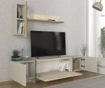 Wohnwand mit Granit Optik Beige - Holzwerkstoff - 180 x 45 x 32 cm