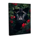 Leinwandbild Black Panther Flowers 40 x 60 cm