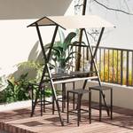 Polyrattan Gartenbar Set 867-207V00BK Schwarz - Polyrattan - 135 x 230 x 147 cm