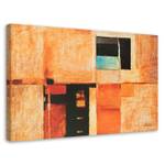 Leinwandbild Orange Abstrakt wie gemalt 90 x 60 cm