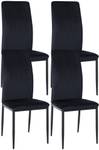 chaise salle à manger Savino Lot de 4 Noir - Fourrure synthétique