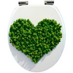 WC-Sitz mit Absenkautomatik  Green Heart Grün - Weiß - Holzwerkstoff - 38 x 5 x 44 cm