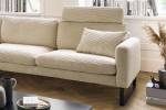 Sofa RICARDA Ecksofa Cord Cremeweiß - Ecke davorstehend links - Longchair davorstehend links