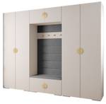 Garderobe Inova 4 Z9 Gold - Grau - Weiß - Gold