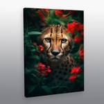 Leinwandbild Cheetah Flowers 80 x 120 cm