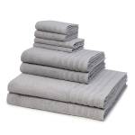 AIDA set de serviettes set de 8 Gris - Textile - 50 x 1 x 100 cm