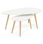 Table Basse TETRYS Blanc - Bois massif - 66 x 45 x 116 cm