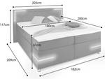 Boxspringbett Lima mit LED Hellgrau - Breite: 180 cm