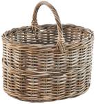 Aufbewahrungskorb OVALRATBASK Grau - Rattan - 32 x 30 x 46 cm