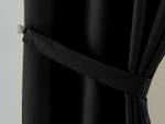 Vorhang Ösen Leinen Optik Grobfaser Schwarz - Textil - 140 x 175 x 1 cm