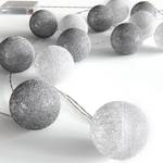 Lichterkette Cotton Balls Grau - Weiß