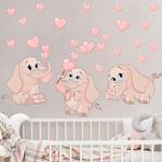 Drei rosa Elefantenbabies mit Herzen