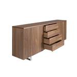 Sideboard aus Nussbaumholz Stahlbeinen Braun - Metall - Massivholz - Holzart/Dekor - 210 x 90 x 42 cm