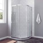 Runddusche BORAS Silber - Glas - 90 x 185 x 90 cm