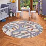 Kinder Straßenteppich Fun Town Rund Beige - Multicolor - 133 x 133 cm