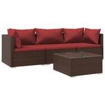 Garten-Lounge-Set (4-teilig) 3013629-7 Braun - Rot