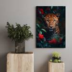 Leinwandbild Leopard Flowers 100 x 150 cm