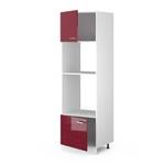 Armoire micro-ondes R-Line 30492 Bordeaux brillant - Blanc