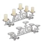 Chandelier 5 bras antique en lot de 2 Marron foncé - Blanc