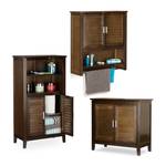 3 tlg. Badschrank Set Bambus 67 x 92 x 76 cm